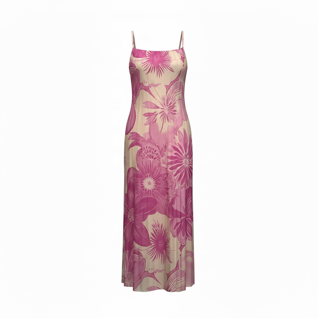 Pink & Ivory Floral Maxi Dress