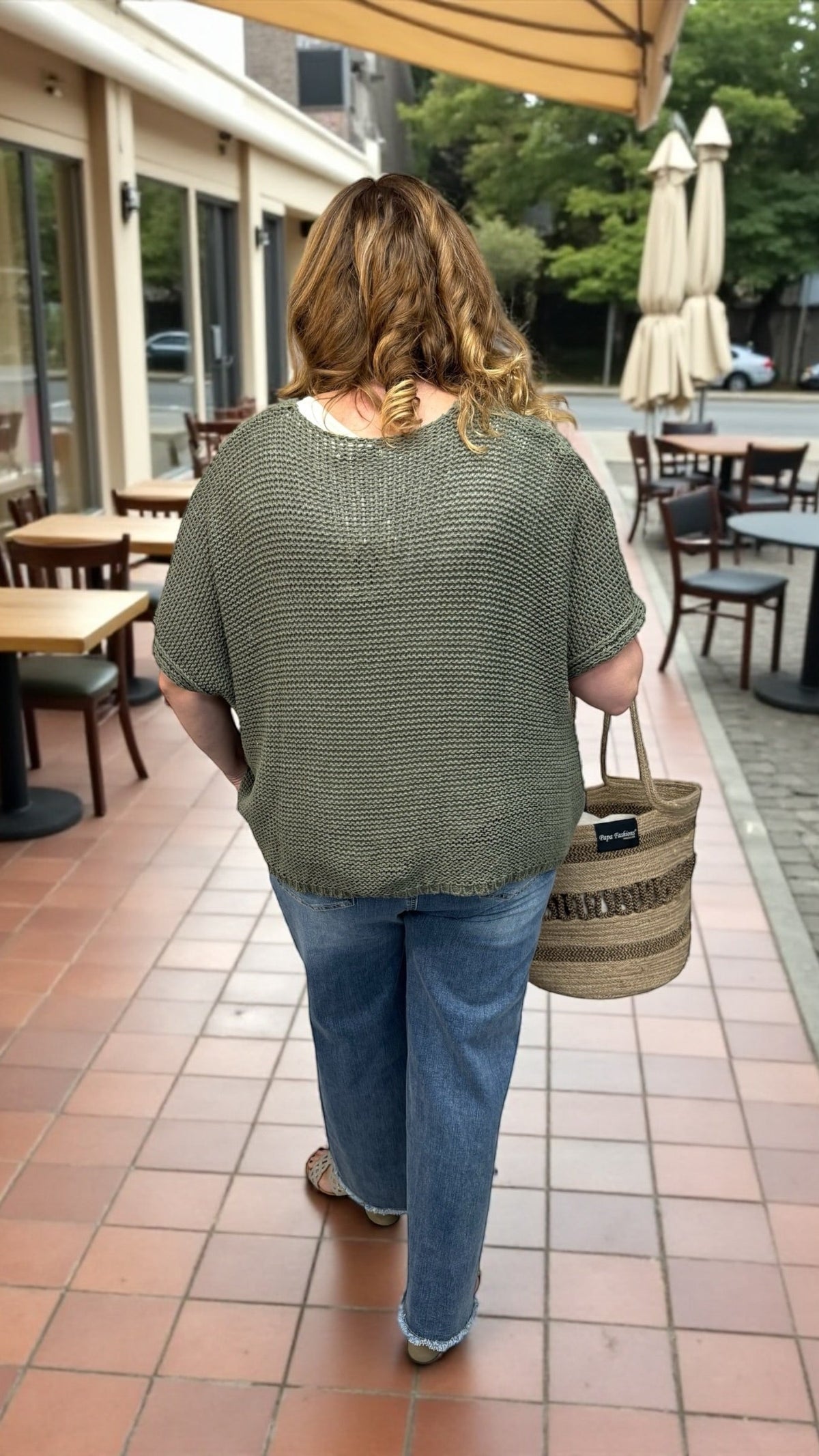 V-Neck Crochet Top with Cutouts