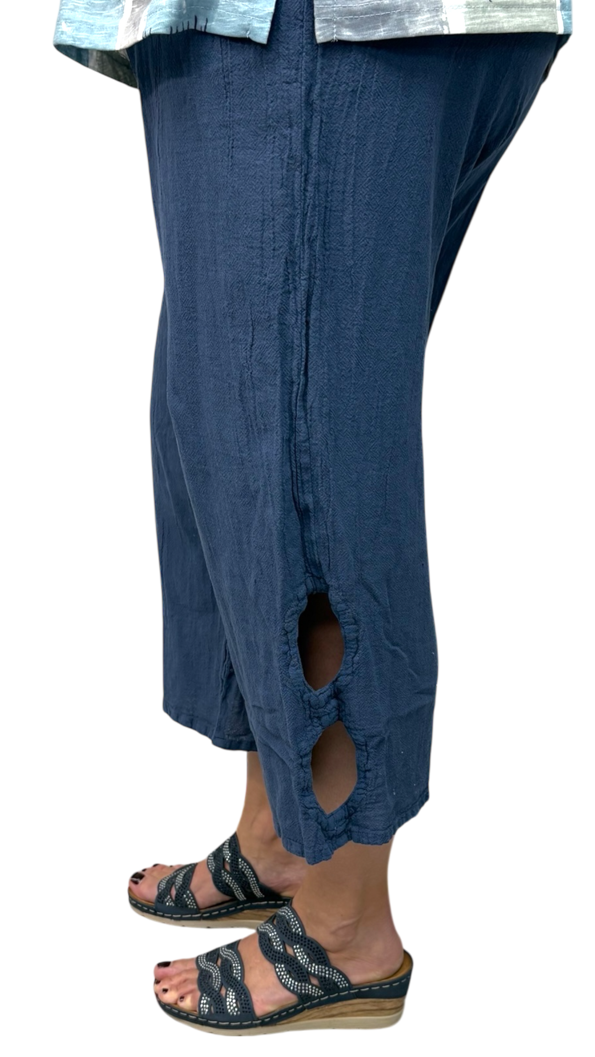Cotton Gauze Crop Pants