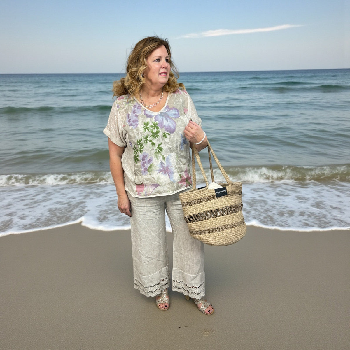 Floral Linen T-Shirt