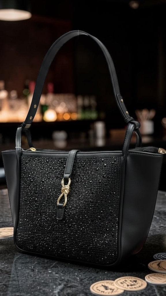 Mid Size Black Tote Purse