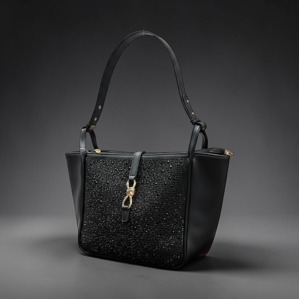Mid Size Black Tote Purse