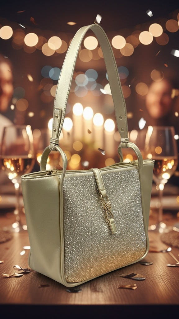 Gold Bling Tote Purse for Women