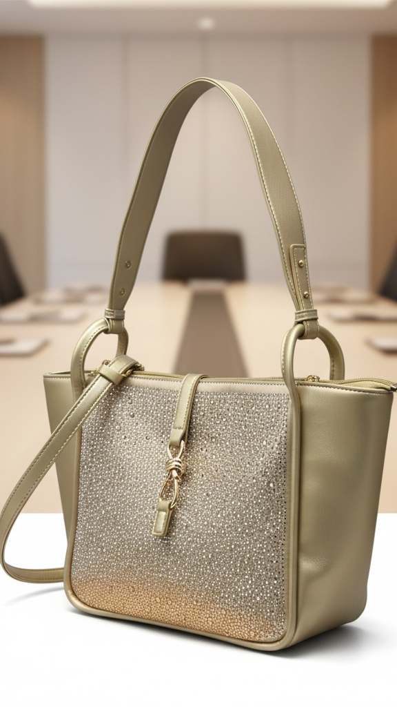 Gold Bling Tote Purse for Women