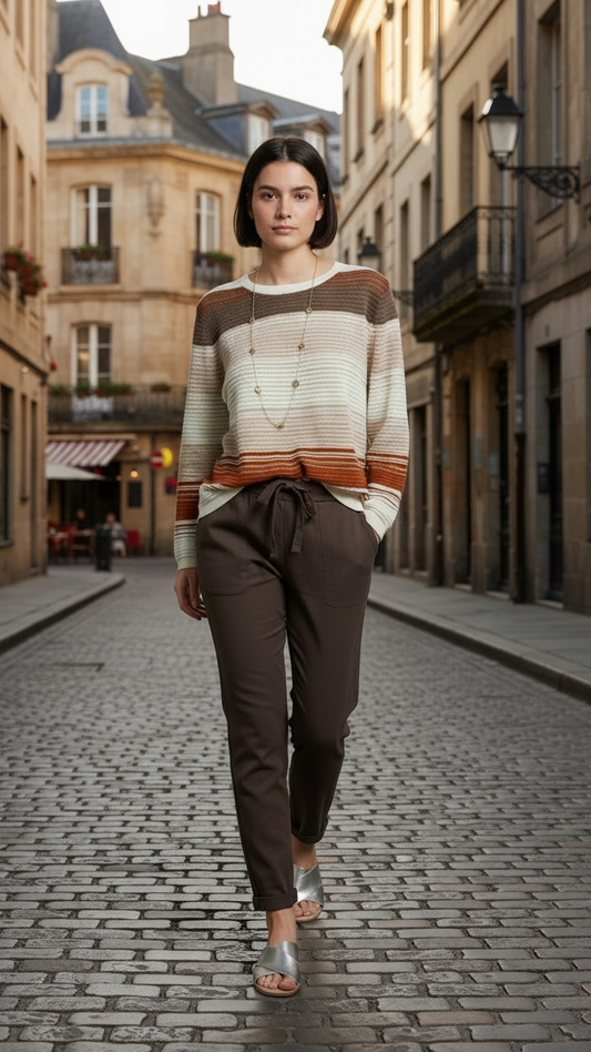 Ombre Striped Casual Light Sweater