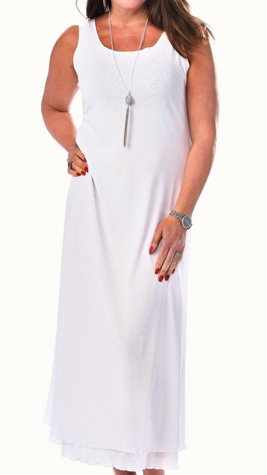 RAPZ Essential White Tank Dress – Double-Lined Confidence